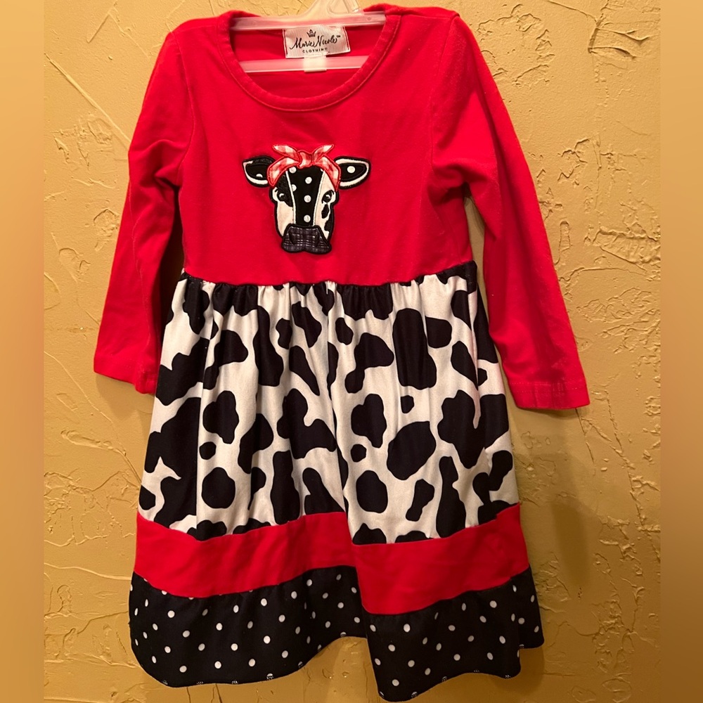 Wonderful Cow dress 2T long sleeve